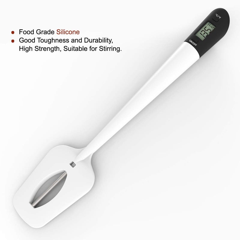 Efeng Digital Candy Thermometer Spatula Thermometer Meat Thermometer with Pot Clip & 9" Probe â€“ Fast Instant Read Digital Food Thermometer for Candy Chocolate Jam Meat, BPA Free Silicon Frying - Image 2